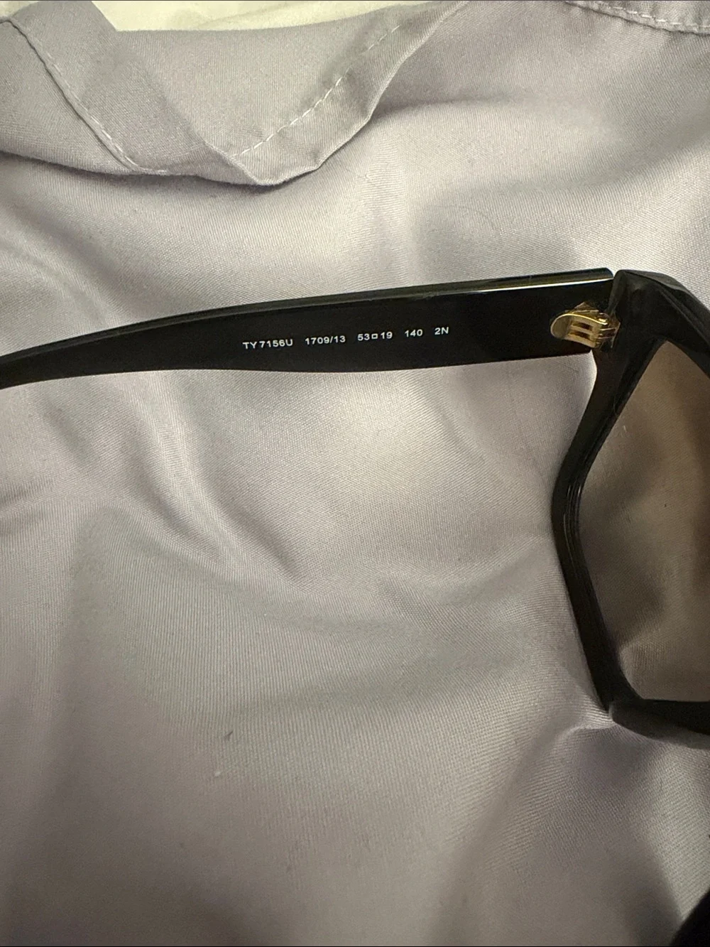Tory Burch Black Miller Rectangular Sunglasses with Gold Logo. Case included